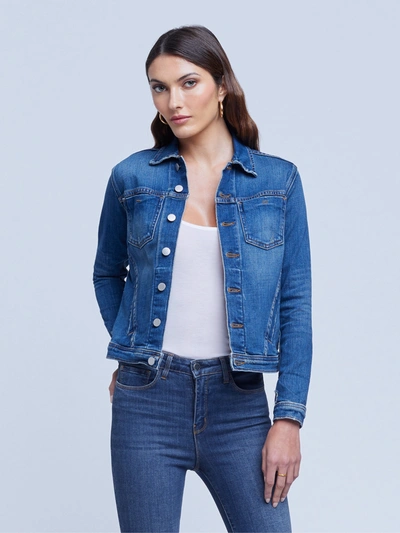 Shop L Agence Celine Jacket In Authentique Distressed