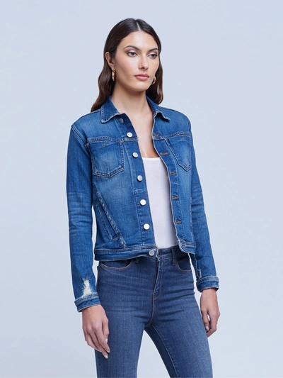 Shop L Agence Celine Jacket In Authentique Distressed