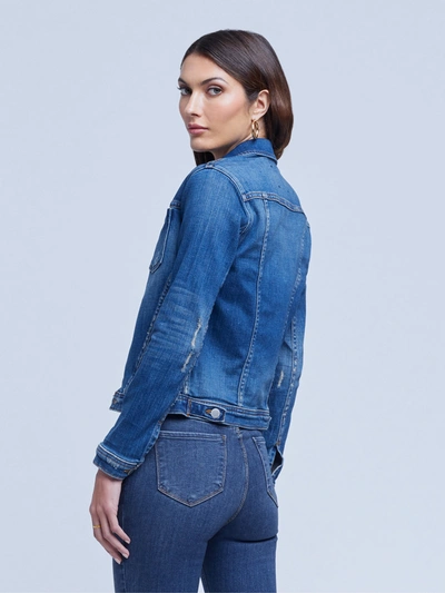 Shop L Agence Celine Jacket In Authentique Distressed