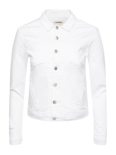 Shop L Agence Celine Jacket In Blanc Destruct