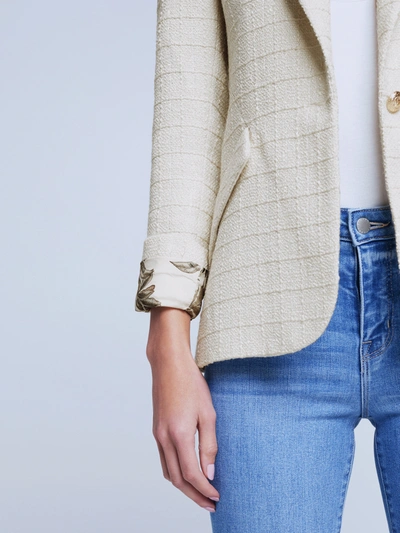 L Agence Chamberlain Blazer In Ecru/vintage Safari