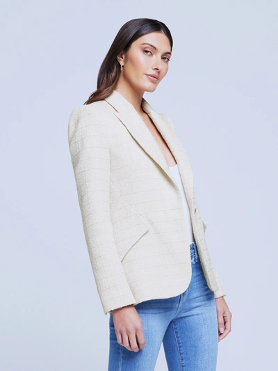 Shop L Agence Chamberlain Blazer In Ecru/vintage Safari