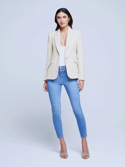 L Agence Chamberlain Blazer In Ecru/vintage Safari