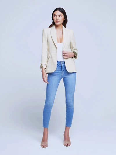 L Agence Chamberlain Blazer In Ecru/vintage Safari