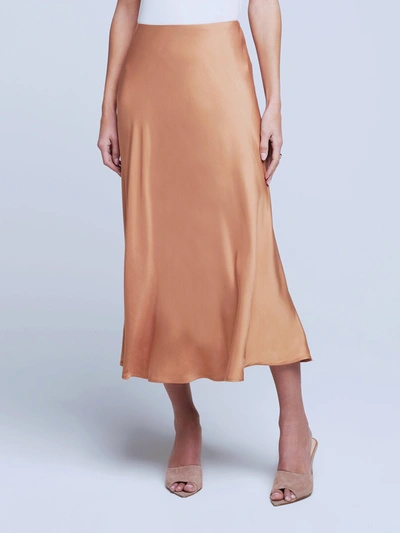 Shop L Agence Clarisa Skirt In Soft Tan