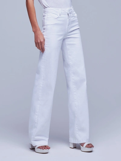 Shop L Agence Clayton Wide-leg Jean In Blanc