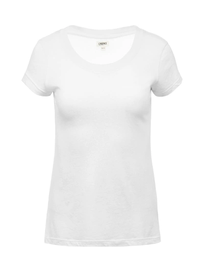 Shop L Agence Cory Cotton Scoopneck Tee In White