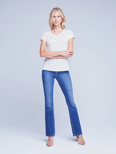 L Agence Cory High-low Tee In Vintage White