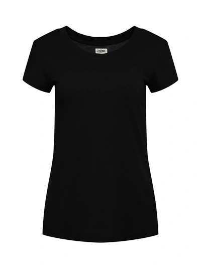 Shop L Agence Cory Cotton Scoopneck Tee In Black