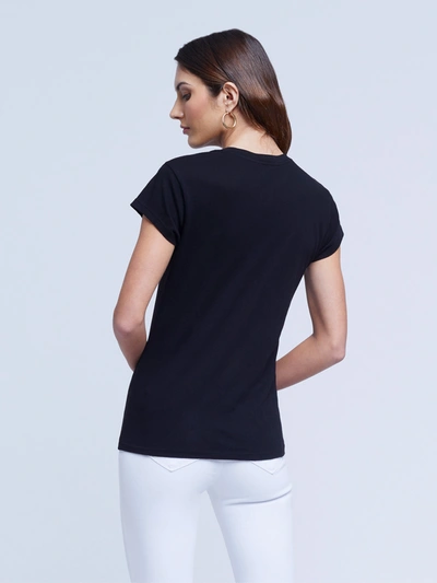 L Agence Ressi Crew Neck T-shirt In Black