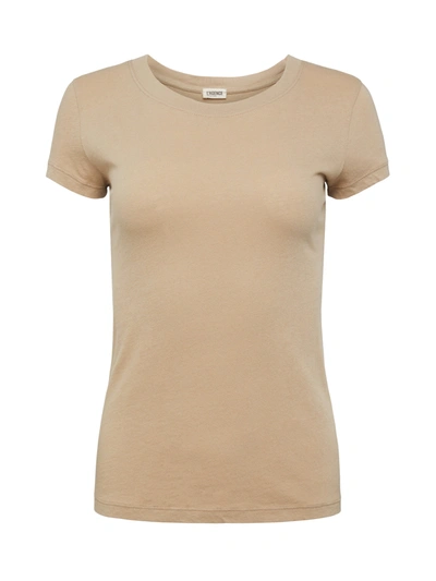 Shop L Agence Cory Cotton Scoopneck Tee In Biscuit