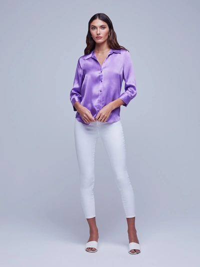 Shop L Agence Dani Blouse In Orchid