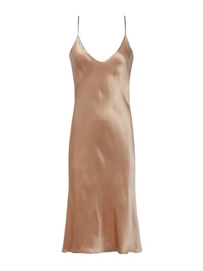 L Agence Rosabella Silk Dress In Cappuccino