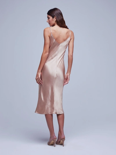 L Agence Rosabella Silk Dress In Cappuccino