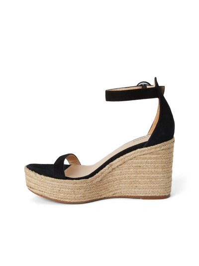 Shop L Agence Elysee Platform Sandal In Black Suede