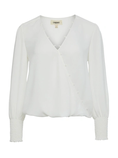 Shop L Agence Enzo Blouse In Ivory