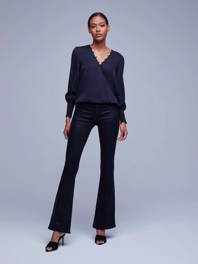 Shop L Agence Enzo Blouse In Black