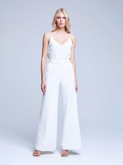 Shop L Agence Gavin Wide-leg Pant In White