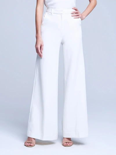 Shop L Agence Gavin Wide-leg Pant In White