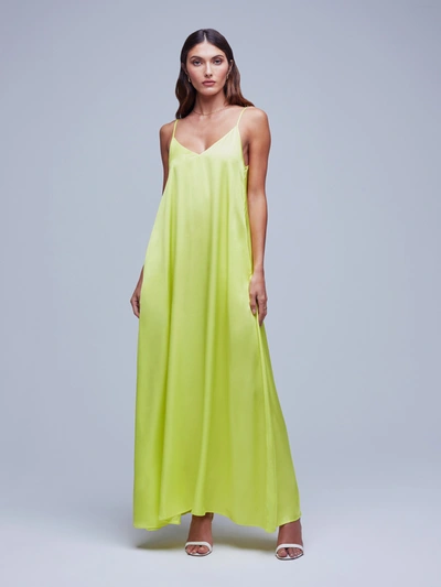 L Agence Hartley Trapeze Slipdress In Lime