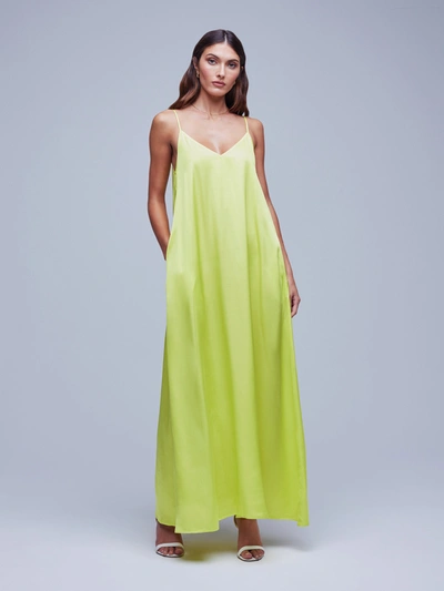 L Agence Hartley Trapeze Slipdress In Lime