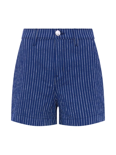 L Agence Jameson Short In Navy/natural Stripe
