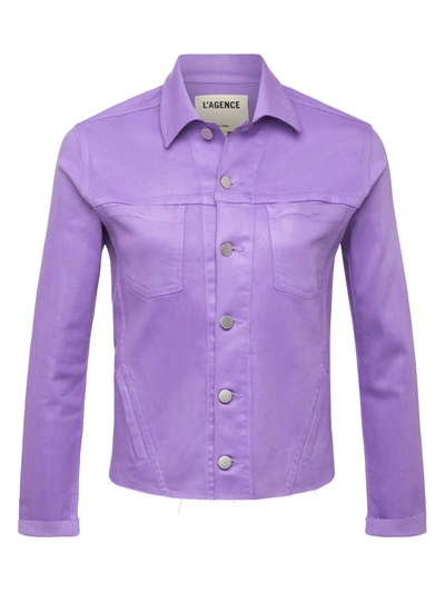 Shop L Agence Janelle Coated Jacket In Orchid Coated