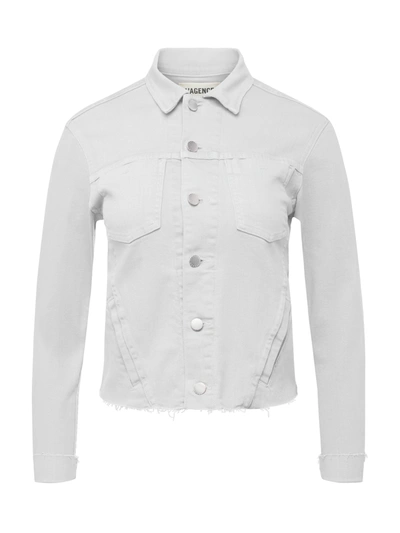 Shop L Agence Janelle Denim Jacket In Blanc