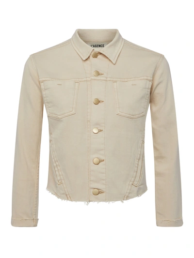 Shop L Agence Janelle Jacket In Oat/mothergoose Contrast