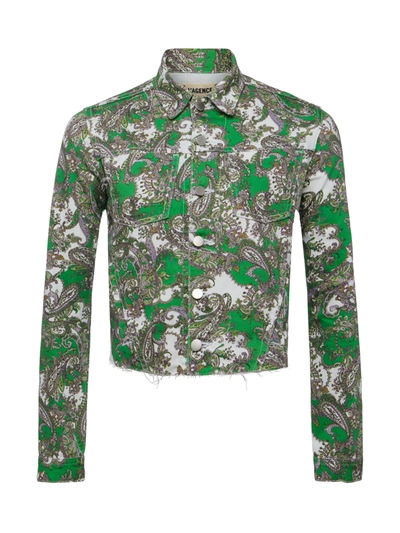 Shop L Agence Janice Jacket In Grass Green Multi Small Paisley