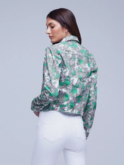 Shop L Agence Janice Jacket In Grass Green Multi Small Paisley