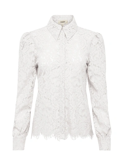 Shop L Agence Jenica Lace Blouse In Ivory