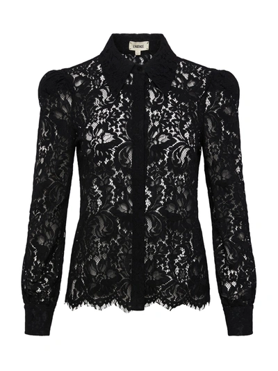 Shop L Agence Jenica Lace Blouse In Black Lace