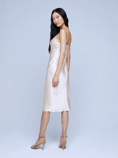 L Agence Jodie V-neck Silk Slip Dress In Champagne