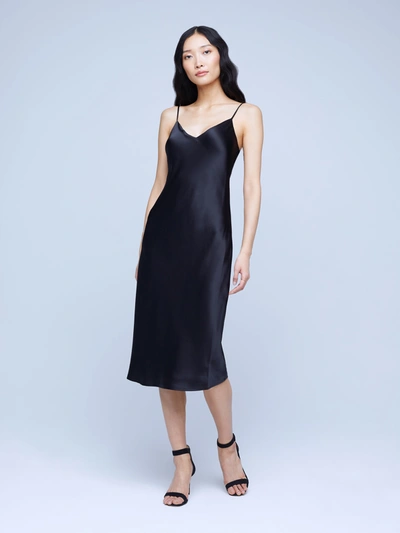 L'agence Narissa Embellished Shirred Midi Dress In Black