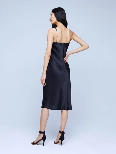 Shop L Agence Jodie Silk Slip Dress In Black