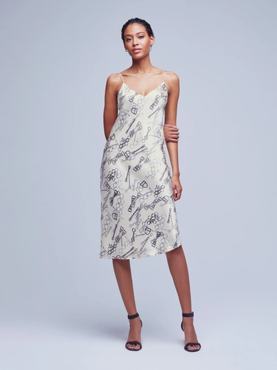 L'agence Women's Jodie Chain-print Silk Dress In Pearl Multi Horse Bit Buckle