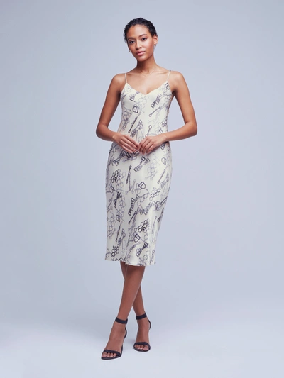 L'agence Women's Jodie Chain-print Silk Dress In Pearl Multi Horse Bit Buckle
