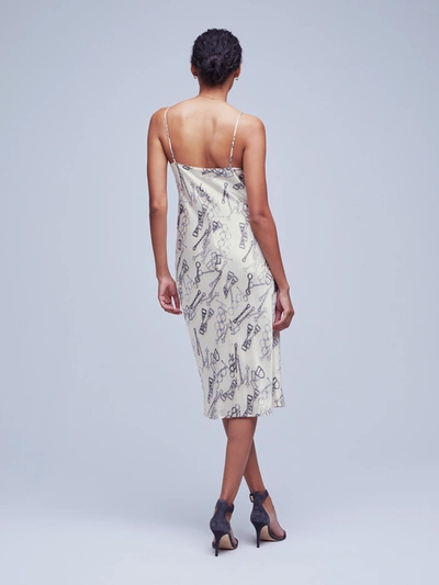 L'agence Women's Jodie Chain-print Silk Dress In Pearl Multi Horse Bit Buckle