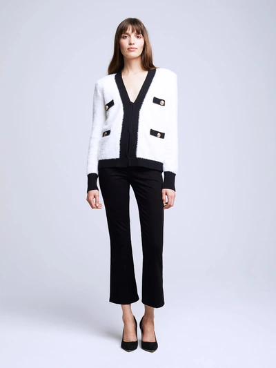 Shop L Agence Kai Cardigan In White/black