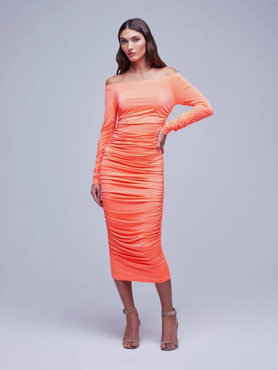 Shop L Agence Kamali Dress In Neon Orange