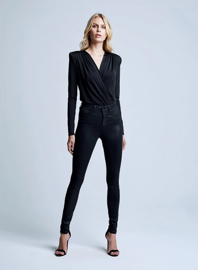 Shop L Agence Kallie Bodysuit In Black