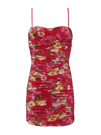 Shop L Agence Karly Dress In Cabaret Pink Multi Moschata Rosa