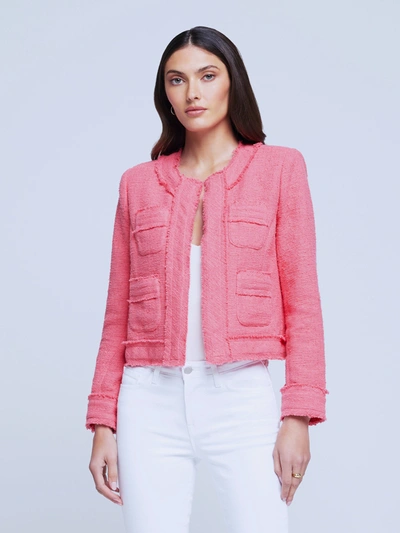 Shop L Agence Keaton Jacket In Coral Rose