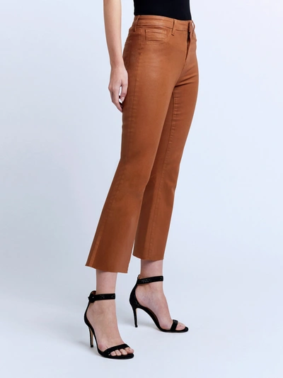 Shop L Agence Kendra Coated Cropped Flare Jean In Java Coated