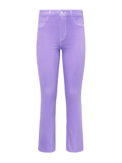 Shop L Agence Kendra Coated Jean In Orchid/natural Contrast Coated