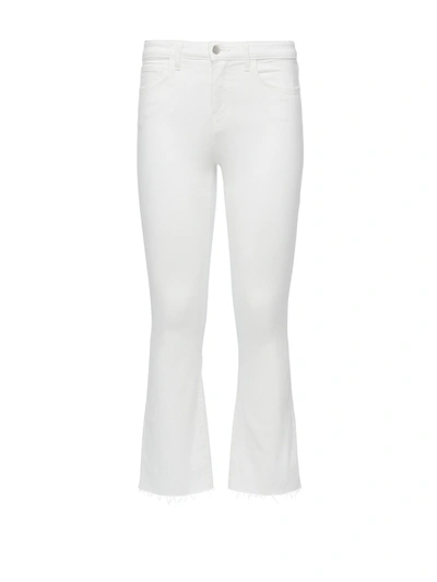 Shop L Agence Kendra Cropped Flare Jean In Blanc