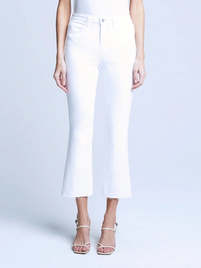 L Agence Kendra Cropped Flared Jeans In Blanc