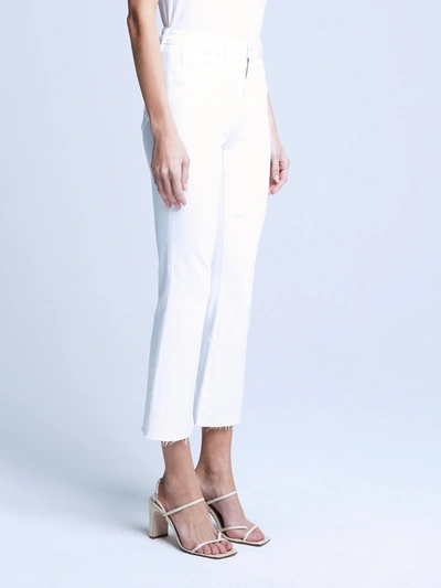 L Agence Kendra Cropped Flared Jeans In Blanc
