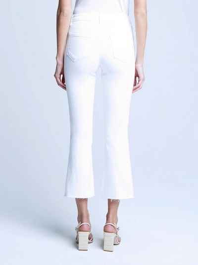 L Agence Kendra Cropped Flared Jeans In Blanc